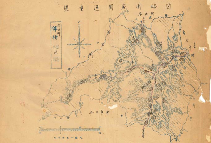 旧伴村の略地図